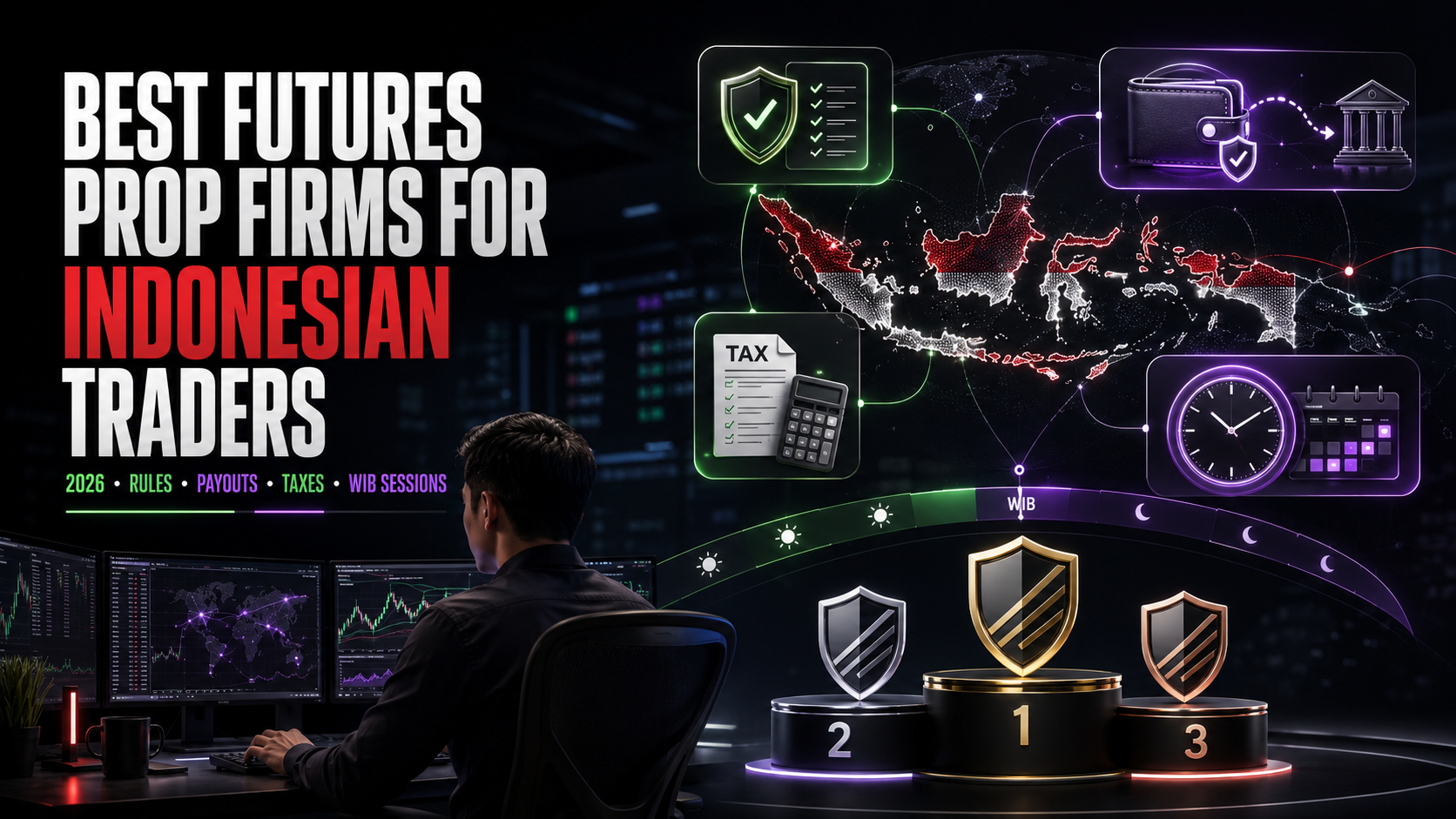 Best Futures Prop Firms for Indonesian Traders (2026): Rules, Payouts, Taxes & WIB Sessions