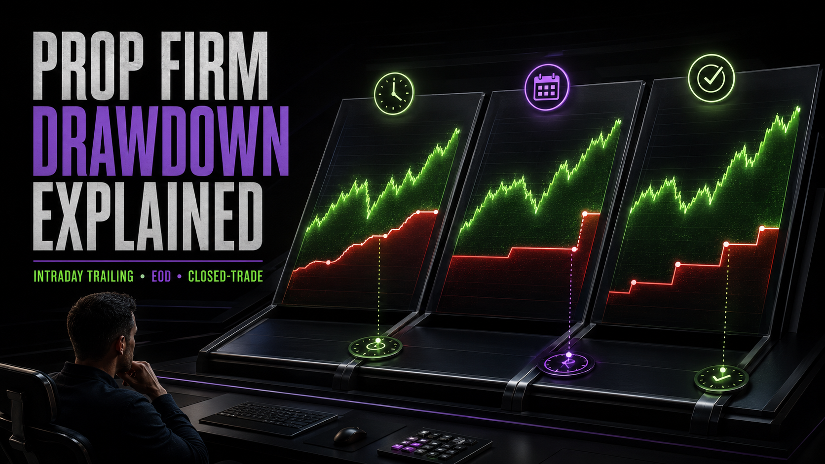 Prop Firm Drawdown Explained: Intraday Trailing vs EOD vs Closed-Trade