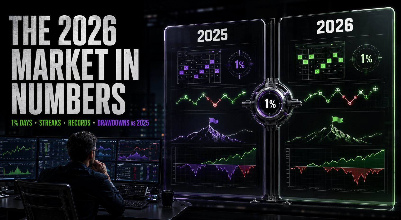 The 2026 Market in Numbers: 1% Days, Streaks, Records, and Drawdowns vs 2025